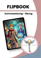 Vorschau - Stundenentwürfe - Flipbook Kommasetzung Übung - Deckblatt