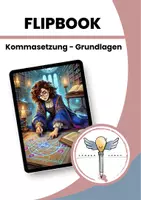 Vorschau - Stundenentwürfe - Flipbook Kommasetzung Grundlagen - Deckblatt