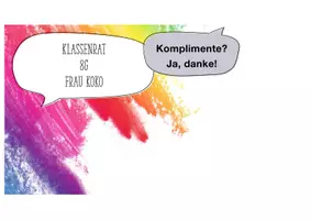 Vorschau - Präsentationen/Tafelbilder - Komplimente to go: Klassengemeinschaft stärken - Deckblatt