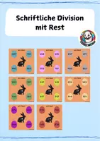 Vorschau - Fördermaterial/Inklusion - Schriftliche Division mit Rest - Ostern - Deckblatt