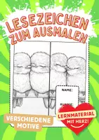 Vorschau - Vogel Lesezeichen Bookmark Buchzeichen ausmalen Ausmalbilder - Deckblatt