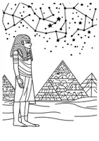 Vorschau - Mal- und Bastelvorlagen - Altes Ägypten Ausmalbilder Sphinx Pharaoh Lückenfüller Materialpaket - Seite 2