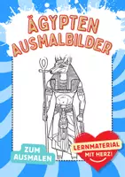 Vorschau - Mal- und Bastelvorlagen - Kunst Ägypten Ausmalbild Kunstidee Ausmalbilder - Deckblatt