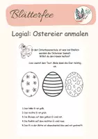 Vorschau - Arbeitsblätter - Freebie: Logical: Ostereier anmalen - Deckblatt