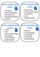 Vista previa - Tarjetas / Manipulativos - IN MY SCHOOL BAG, I'VE GOT A...SCHOOL SUPPLIES - página 2