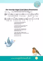 Vorschau - Arbeitsblätter - MUSIKPAKET mit Noten & MP3s - Der traurige Vogel (Lied übers Einsamsein) - Seite 1