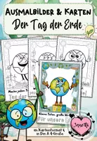 Vorschau - Mal- und Bastelvorlagen - Ausmalbilder & Ausmalkarten: Tag der Erde / Earth Day - Deckblatt