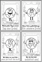 Vorschau - Mal- und Bastelvorlagen - Ausmalbilder & Ausmalkarten: Tag der Erde / Earth Day - Seite 1