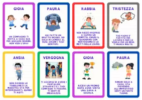 anteprima - Materiale di supporto/inclusione - Carte delle situazioni emotive e gioco del mimo - Pagina di copertina