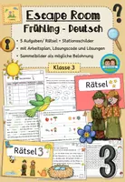 Vorschau - Arbeitsblätter - Escape Room: Frühling (Deutsch, Klasse 3) - Deckblatt