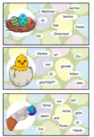 Vorschau - Aufgabenkarten - Schüttelsätze "Ostern" 2-fach differenziert DaZ / DaF / Deutsch - Seite 2