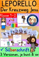Vorschau - Arbeitsblätter - Kreuzweg Jesu Leporello Religion Klasse 1-2 Silbenschrift - Deckblatt