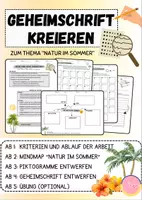 Vorschau - Unterrichtsreihen - Geheimschrift kreieren zum Thema Sommer ☀️ - Deckblatt