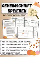 Vorschau - Unterrichtsreihen - Geheimschrift kreieren zum Thema Herbst 🍁🦔 - Deckblatt