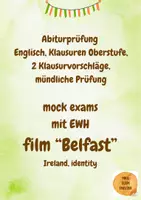 Vorschau - Test - 2 Klausurvorschläge mit EWH zum Film Belfast, Ireland, mock exams, Abitur Englisch, oral exams - Deckblatt
