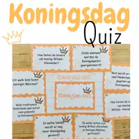 Voorbeeld - Koningsdag quiz Nederlands | 32 vragen koningshuis Nederland - Voorblad