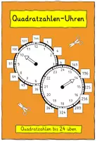 Vorschau - Mal- und Bastelvorlagen - Quadratzahlen-Uhren Quadratzahlen square numbers 5. Klasse - Deckblatt