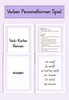 Vorschau - Spiele - Verb-Karten Rennen - Verben Personalformen Spiel - Deckblatt