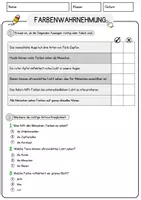 Vorschau - Arbeitsblätter - Farbenwahrnehmung Biologie Arbeitsblätter mit Lösungen Lesetext - Seite 2