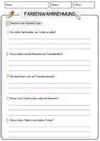 Vorschau - Arbeitsblätter - Farbenwahrnehmung Biologie Arbeitsblätter mit Lösungen Lesetext - Seite 3