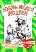Vorschau - Mal- und Bastelvorlagen - Ausmalbild Piraten Kunst Piratenschiff Ausmalbilder ausmalen Lückenfüller - Deckblatt