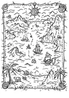Vorschau - Arbeitsblätter - Piratenschatz Kunst Ausmalbilder Piraten Schatzkarte ausmalen Zwischendurch-1 - Seite 2