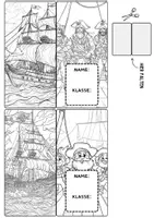 Vorschau - Arbeitsblätter - Lesezeichen Piratenschiff Buchzeichen Piraten Kunst basteln Ausmalbilder - Seite 2