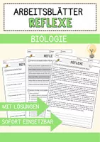 Vorschau - Arbeitsblätter - Reflexe Biologie Arbeitsblätter mit Lösungen Lesetext - Deckblatt