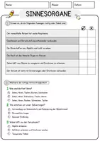 Vorschau - Arbeitsblätter - Sinnesorgane Biologie Arbeitsblätter mit Lösungen Lesetext - Seite 2