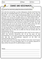 Vorschau - Arbeitsblätter - Zunge und Geschmack Biologie Arbeitsblätter mit Lösungen Lesetext - Seite 1