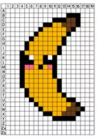 Vorschau - Mal- und Bastelvorlagen - Pixelkunst Freche Früchtchen, Kunst Grundschule - Seite 3