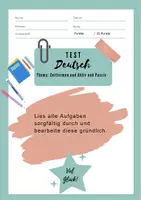 Vorschau - Test - Deutsch- Test Zeitformen, Aktiv / Passiv - Seite 1