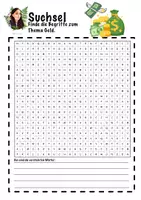 Vorschau - Arbeitsblätter - Suchsel zum Thema Geld - Deckblatt