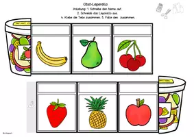 Vorschau - Arbeitsblätter - Obst Lernwörter, Leporello, Klasse 1, 2, DaZ, Silbenschrift - Seite 3