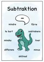 förhandsvisning - De fyra räknesätten - Subtraktion signalord - sida 1