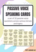 Vista previa - Tarjetas / Manipulativos - Passive Voice Speaking Cards/ Tarjetas de conversación - Portada