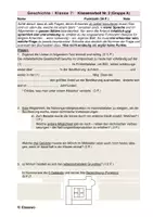 Vorschau - Klassenarbeiten - Geschichtsklassenarbeit für Klasse 6 oder 7 (Mittelalter) - Deckblatt