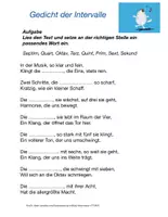 Vorschau - Arbeitsblätter - Intervalle Material, Lied, Mnemonic-Gedicht, Lückentext, Noten - Seite 1