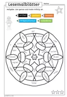 Vorschau - Arbeitsblätter - Kostenlose Mandala-Lesemalblätter Klasse 1-3 - Seite 3