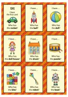 Προεπισκόπηση - Flashcards - Toys: I have... Who has...? Game (English) / Παιχνίδια: Έχω... Ποιος έχει...; Παιχνίδι (Αγγλικά) - Σελίδα 1