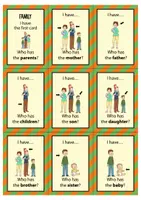 Προεπισκόπηση - Φύλλα εργασίας - Family: I have... Who has...? Game (English) / Οικογένεια: Έχω... Ποιος έχει...; Παιχνίδι (Αγγλικά) - Σελίδα 1