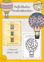 Vorschau - Mal- und Bastelvorlagen - Heißluftballon Sommer Fensterbilder Fensterdeko Öltrick Kunst - Deckblatt