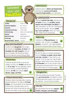 Vorschau - Arbeitsblätter - Faultier Sparpaket / Materialpaket - mit Lesetext, Steckbrief, Lückentext, Suchsel, Satzpaare, Quiz und Ausmalbildern - Seite 1