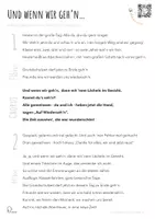 Vorschau - Arbeitsblätter - Und wenn wir geh'n ... - Liedtext und Lückentext / Abschiedslied / Abschied - Seite 2