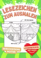 Vorschau - Zirkuszelt Lesezeichen Leseecke Zirkus ausmalen Kunst basteln Ausmalbilder - Deckblatt