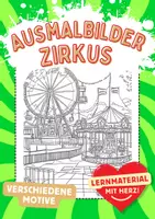 Vorschau - Mal- und Bastelvorlagen - Ausmalbild Zirkuszelt Kunstidee Zirkus Ausmalbilder ausmalen Lückenfüller - Deckblatt