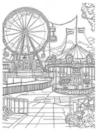 Vorschau - Mal- und Bastelvorlagen - Ausmalbild Zirkuszelt Kunstidee Zirkus Ausmalbilder ausmalen Lückenfüller - Seite 2