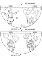Vorschau - Arbeitsblätter - Clown Lesezeichen Leseecke Zirkus ausmalen Kunst basteln Ausmalbilder - Seite 3