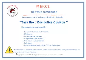 Aperçu - Apprentissages en autonomie - Ensemble de 7 Task Box Devinettes Oui/Non - Page 1