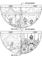 Vorschau - Zirkus Lesezeichen Leseecke ausmalen Manege Kunst basteln Ausmalbilder - Seite 2